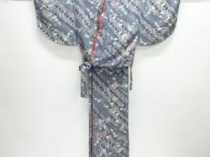 蝶に萩模様二部式小紋着物